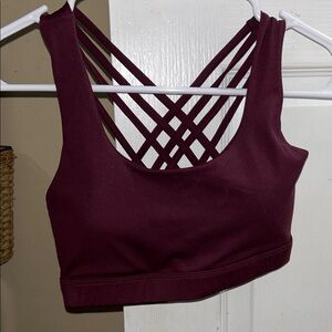 Gianni Bini Deep Burgundy Strappy Sports Bra